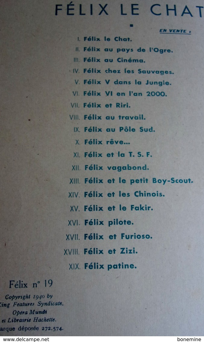 Félix N°19 : Félix Patine EO 1940 - Félix Le Chat