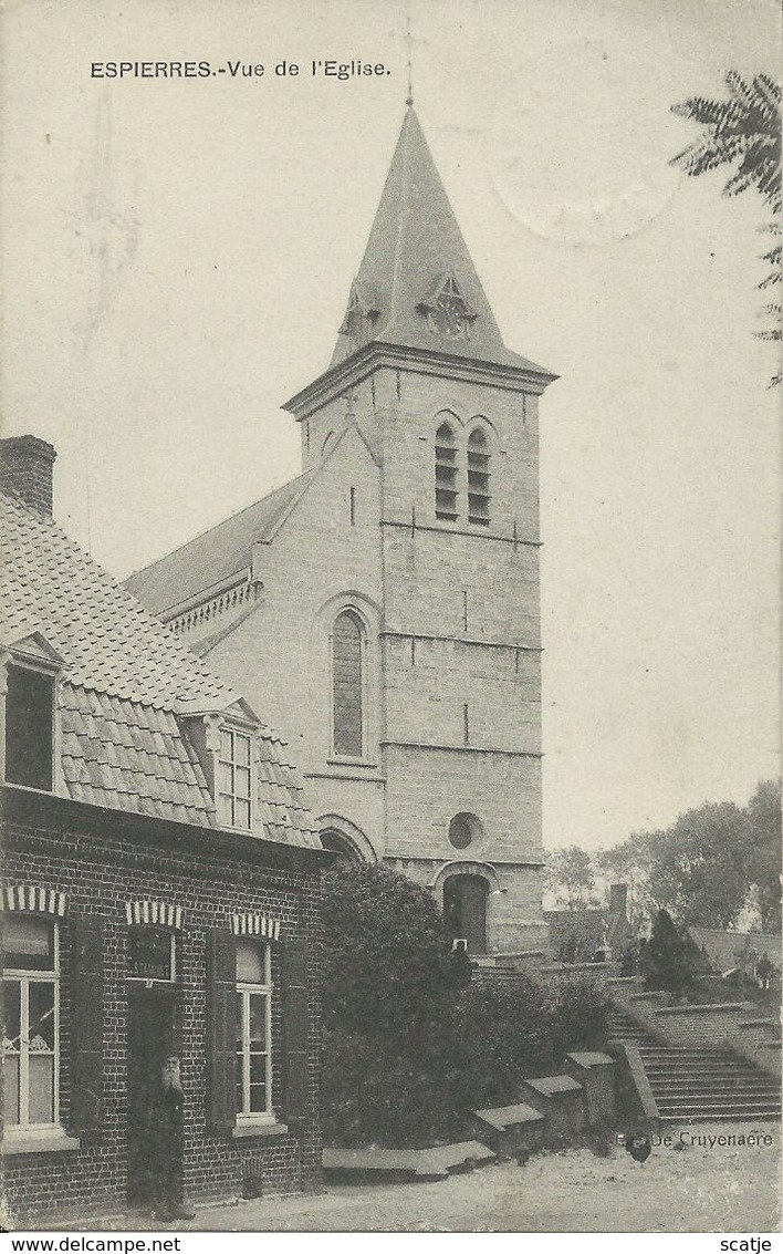 Espierres   -   Vue De L'Eglise    1911  Naar   Brugge - Espierres-Helchin - Spiere-Helkijn