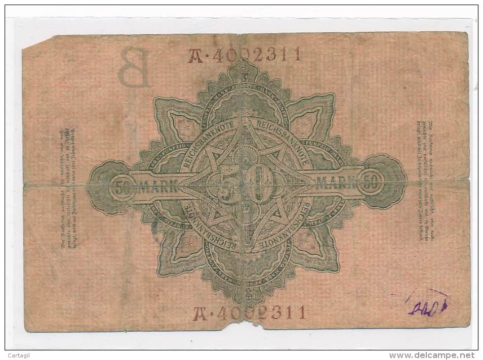 Billets -B3056 - Allemagne - 50 Mark 1910 (type, Nature, Valeur, état... Voir  Double Scan) - 50 Mark