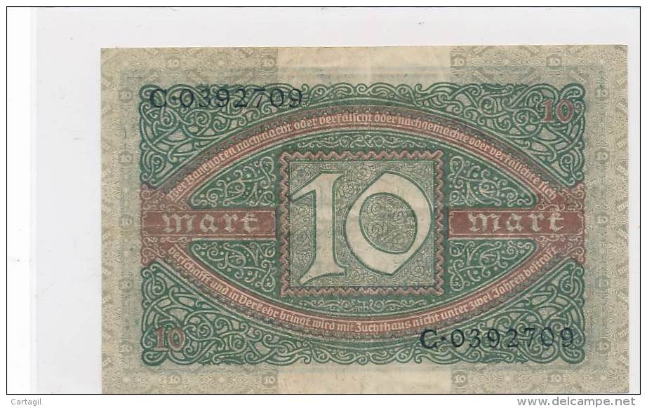 Billets -B3074 - Allemagne - 10 Mark 1920 (type, Nature, Valeur, état... Voir  Double Scan) - 10 Mark