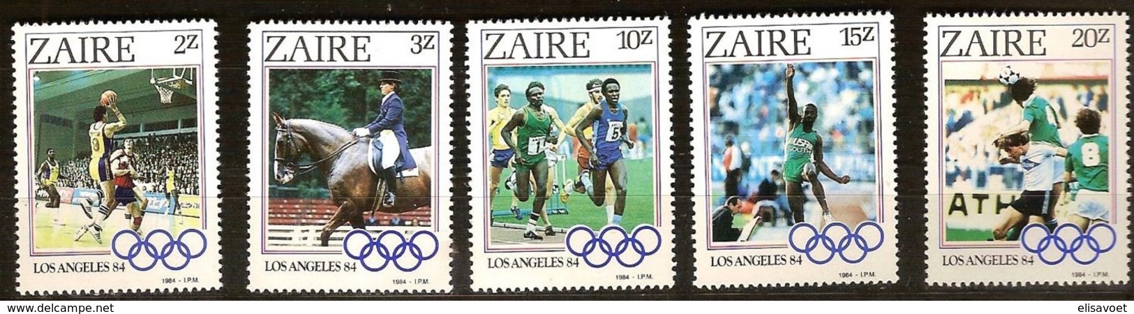 Zaire 1984 Ocbn° 1239-1243 *** MNH Cote 6,00 Euro Sport Jeux Olympiques - Neufs