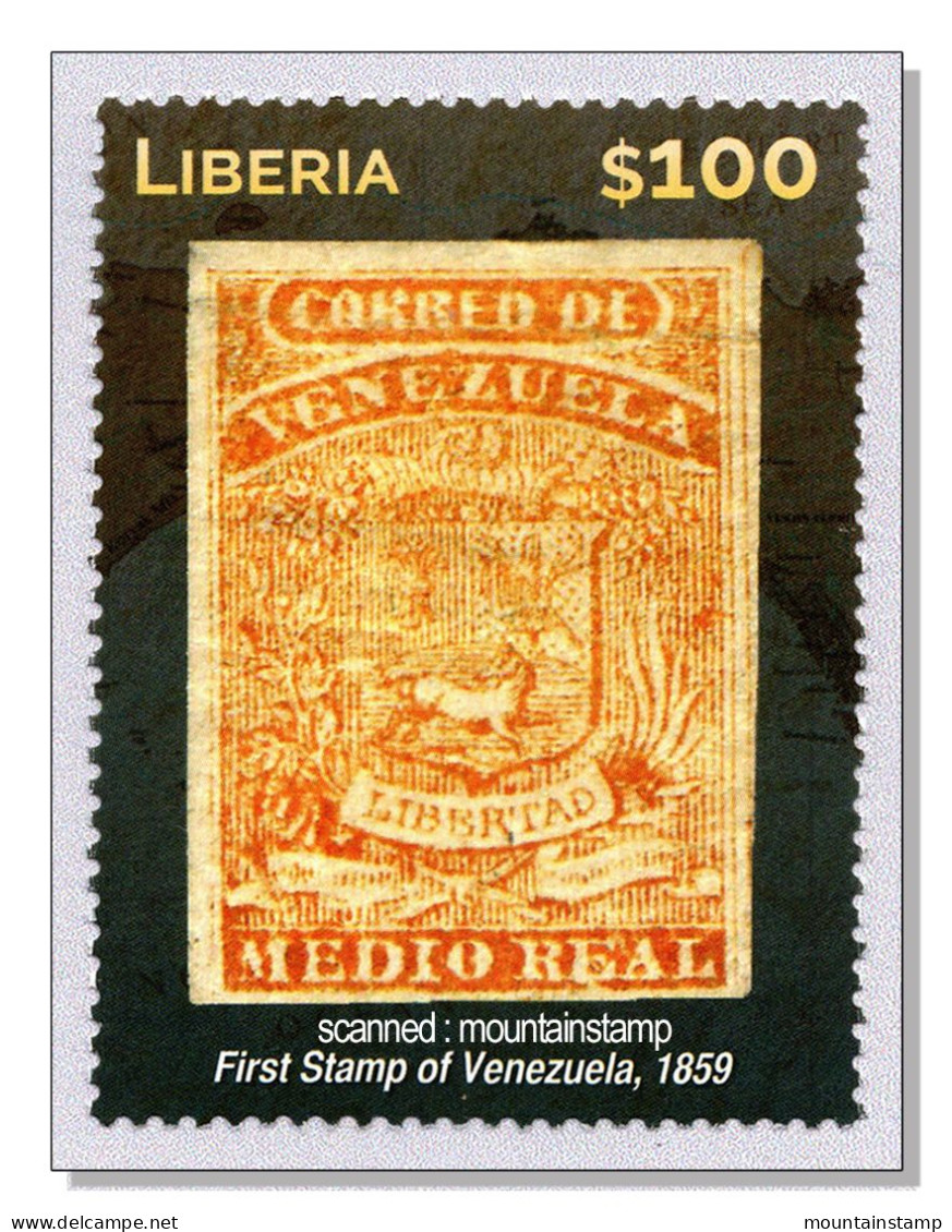 Liberia 2015 (B19) Stamp On Stamp First Stamp Of Venezuela MNH ** - Liberia