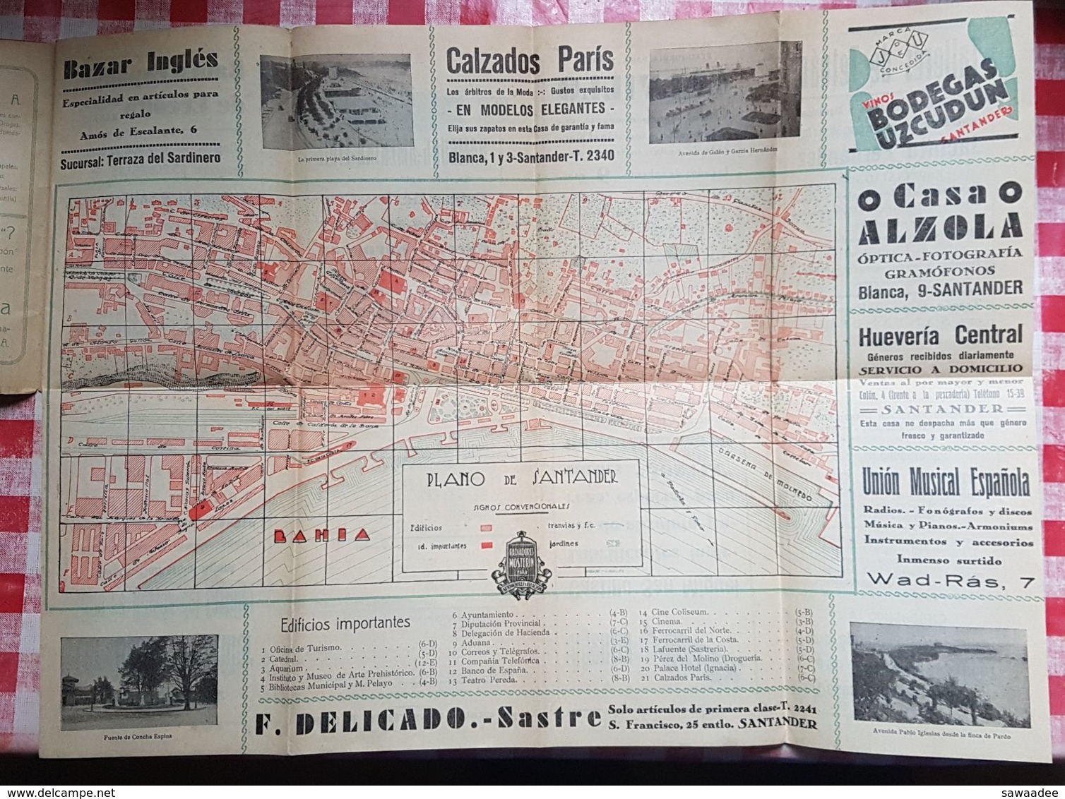 GUIDE - ESPAGNE - GUIA PRACTICA DE SANTANDER Y SU PROVINCIA - 1935 - PLAN ET NOMENCLATURE - PUBLICITES - Praktisch