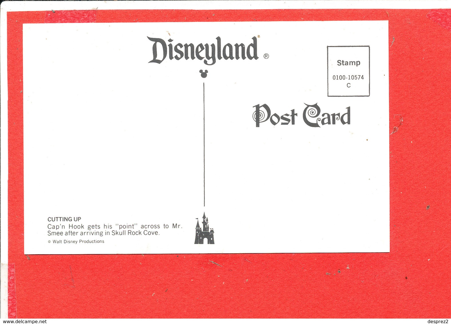 DISNEYLAND DISNEY Post Card Descriptif Au Verso - Disneyland