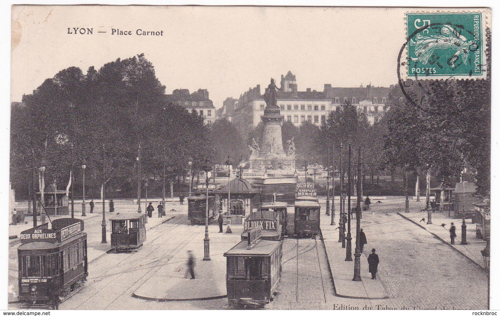 CPA LYON - Place Carnot - Tramways - Lyon 1