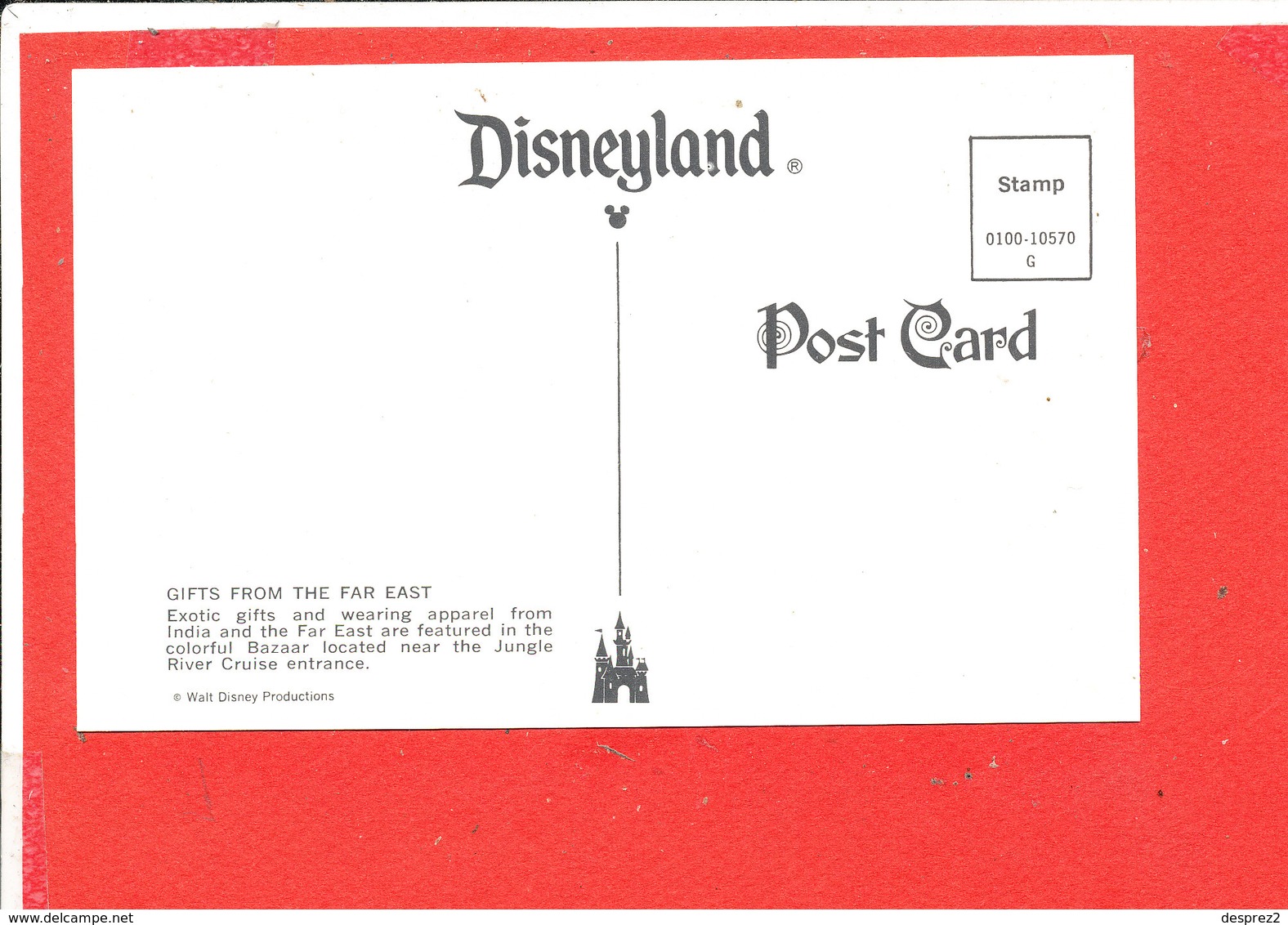 DISNEYLAND DISNEY Post Card Descriptif Au Verso - Disneyland