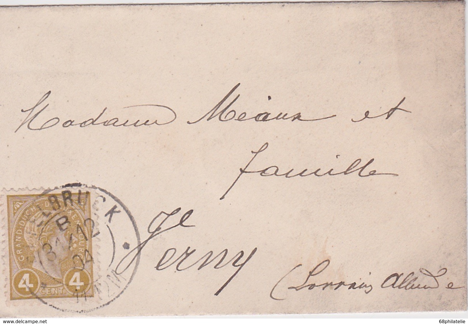 LUXEMBURG 1904 LETTRE DE ETTELBRUCK - 1895 Adolphe Right-hand Side