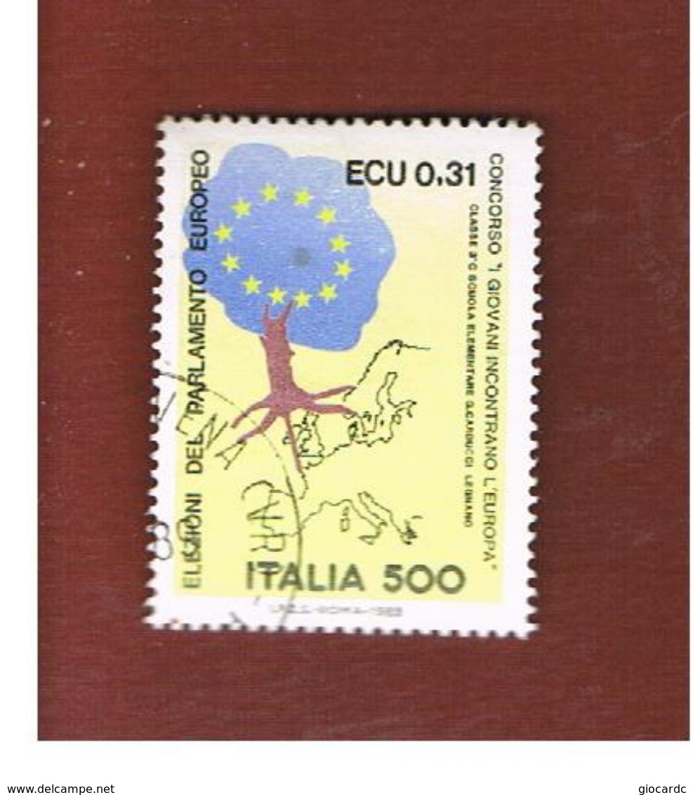 ITALIA REPUBBLICA  - SASS. 1868.    -      1989     ELEZINI EUROPEE   -      USATO - 1981-90: Usati