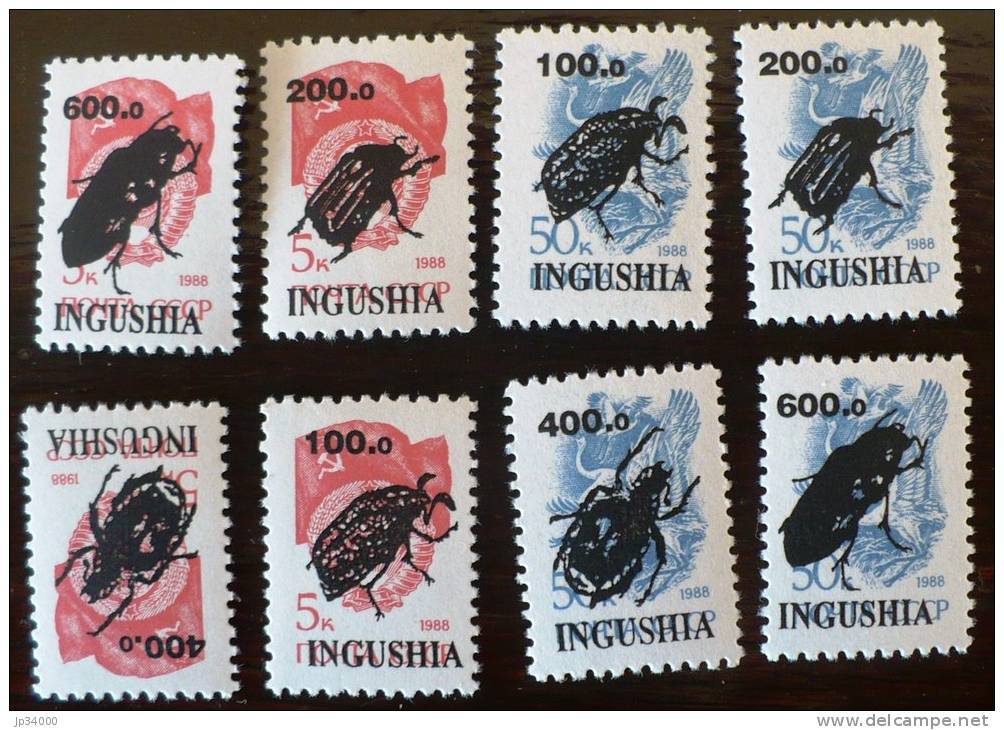 RUSSIE -  INGOUSHIE (ex URSS) 8 VALEURS INSECTES, Insectes, Insectos ** (MNH) - Autres & Non Classés