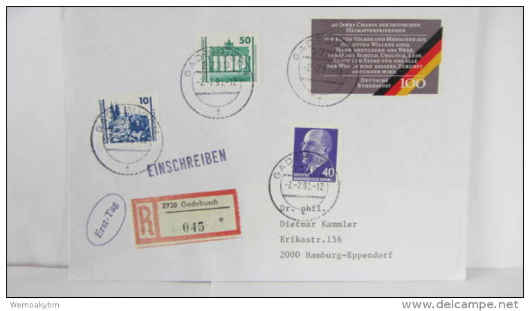 DDR-WU: R-Brief Vom Ersttag 2.7.90 Der Mögl. MiF Mit Bund, Alte U. DM-Ausg.der DDR, Portoger. Aus Gadebusch Knr:3344 Ua - Aangetekende Etiketten