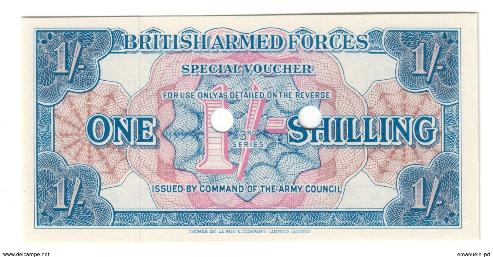 Great Britain - Military 1 Shilling 3th Series 1956  UNC .C. - British Armed Forces & Special Vouchers