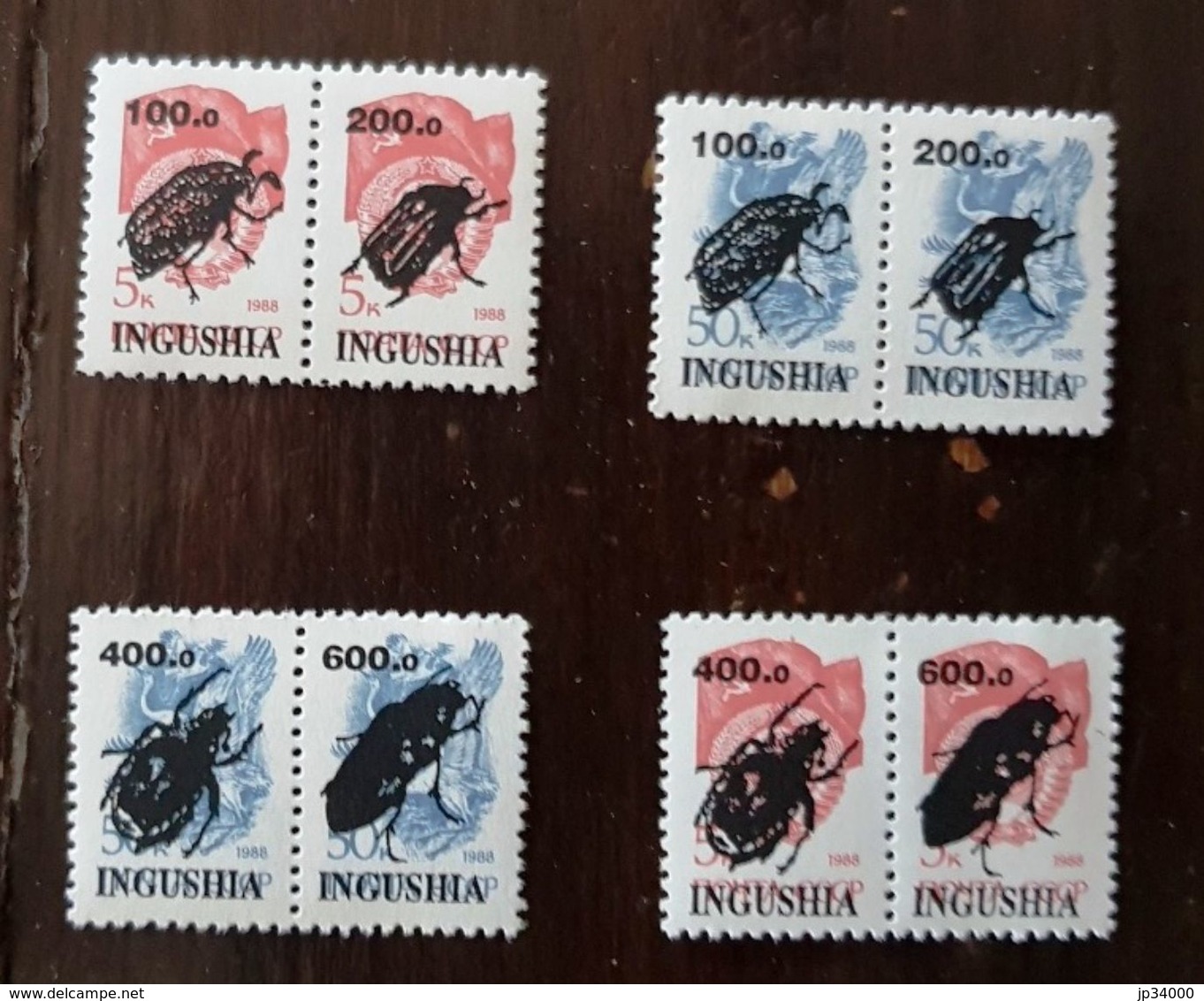 RUSSIE -  INGOUSHIE (ex URSS) 8 VALEURS INSECTES, Insectes, Insectos ** (MNH) - Autres & Non Classés