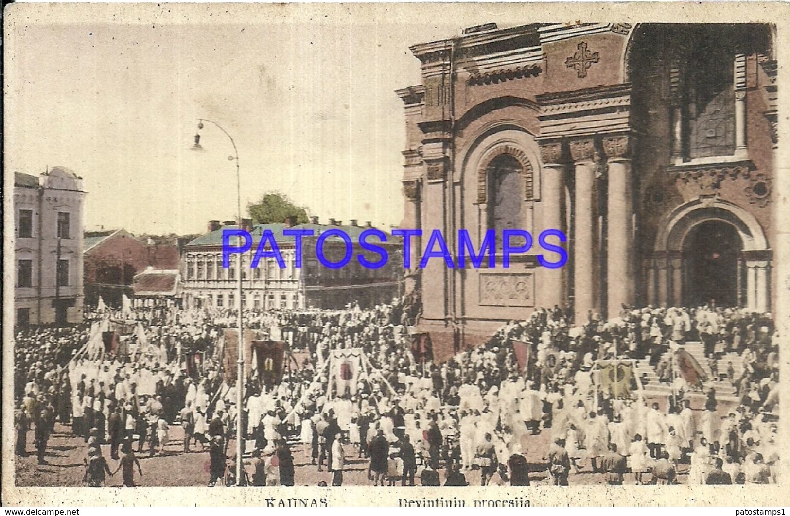 86495 LITHUANIA LITUANIA KAUNAS COSTUMES VIEW PROCESSION  POSTAL POSTCARD - Litauen