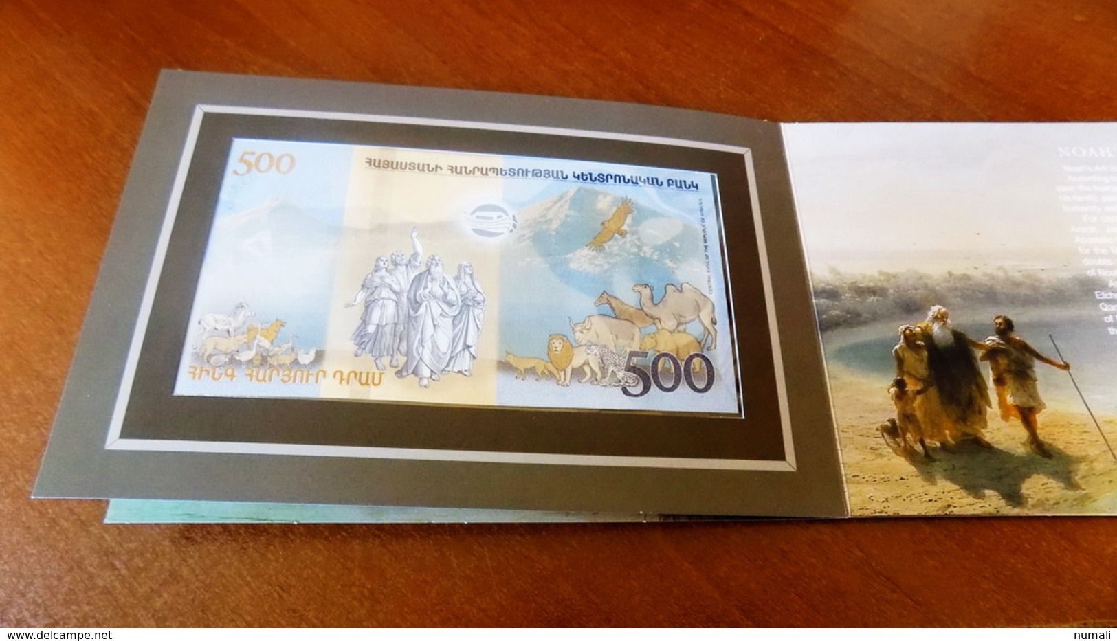 ARMENIA 500 DRAM 2017 UNC NOAH'S ARK COLLECTOR COMMEMORATIVE BANKNOTE IN FOLDER - Arménie