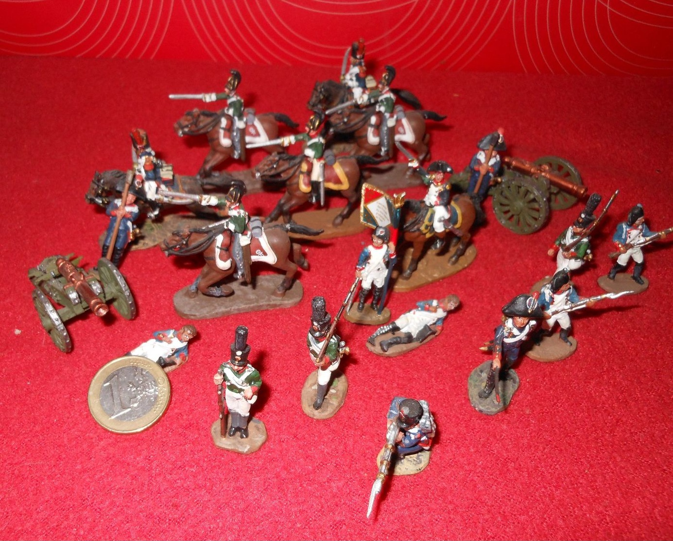 Guerres  Napoléoniennes - Miniatures - Artilleurs Canons Soldats Cavaliers  - 20 P - Delprado ? - Soldats De Plomb