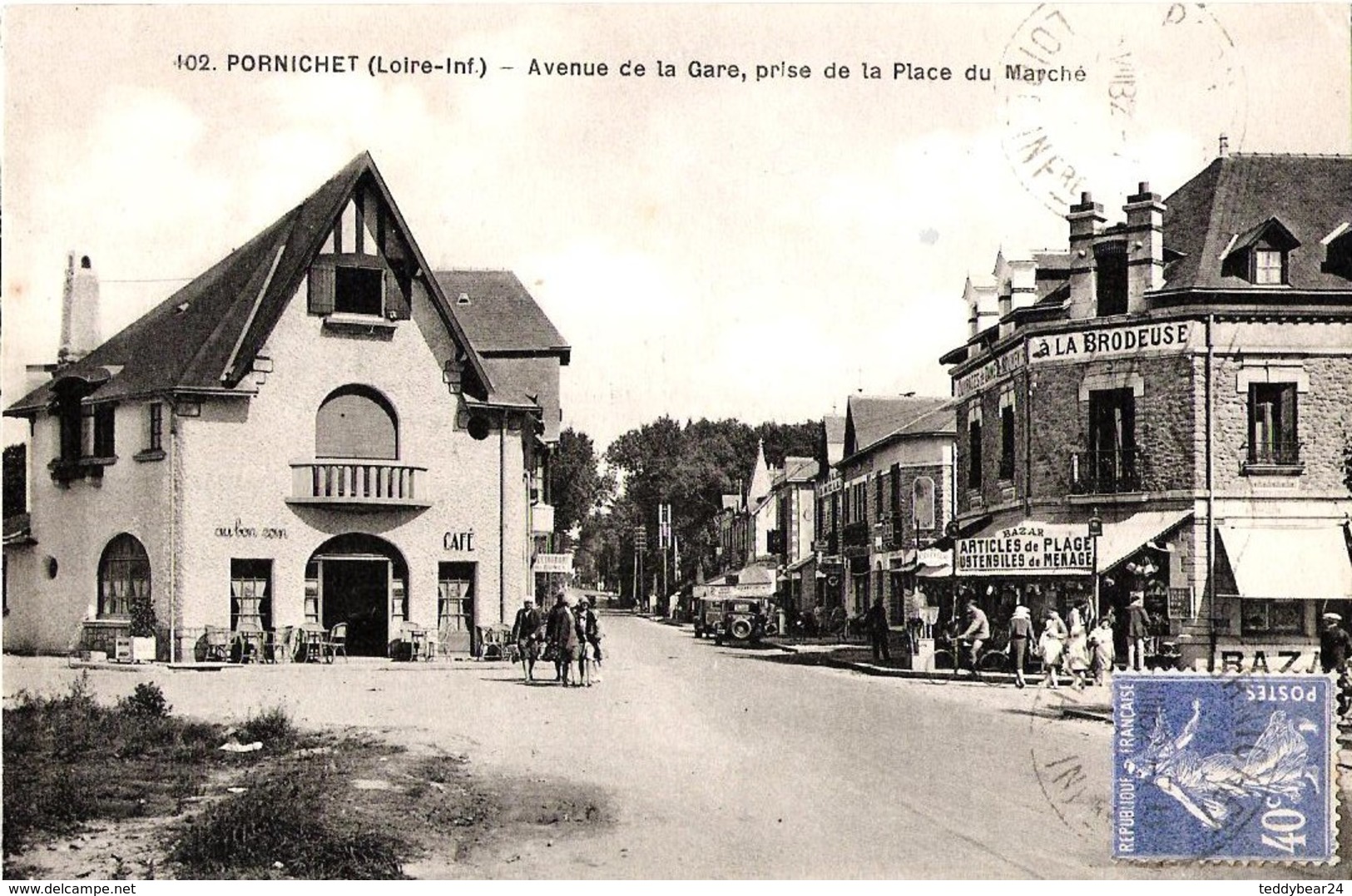 Cpa Pornichet  - Avenue De La Gare Prise De La Place Du Marché - Pornichet