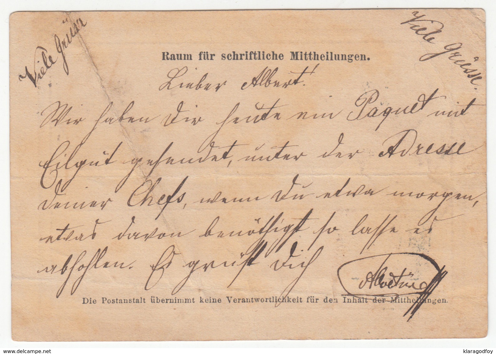 Austria Postal Stationery Postcard Correspondenz-Karte 1870 Graz To Wien B180205 - Altri & Non Classificati