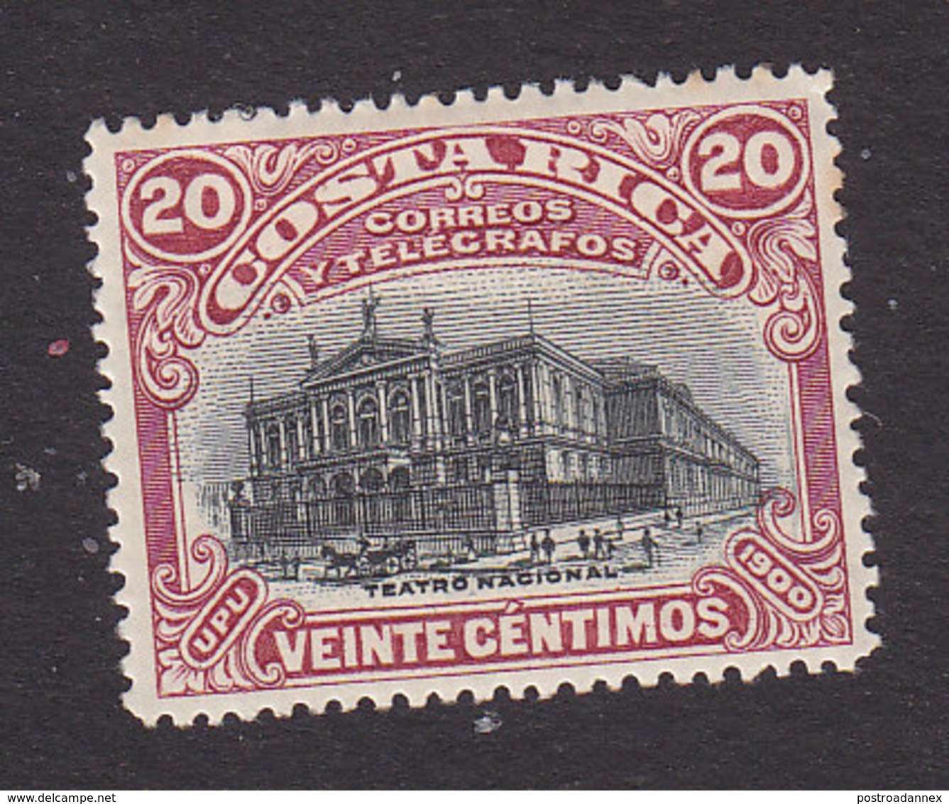 Costa Rica, Scott #49, Mint Hinged, National Theater, Issued 1901 - Costa Rica