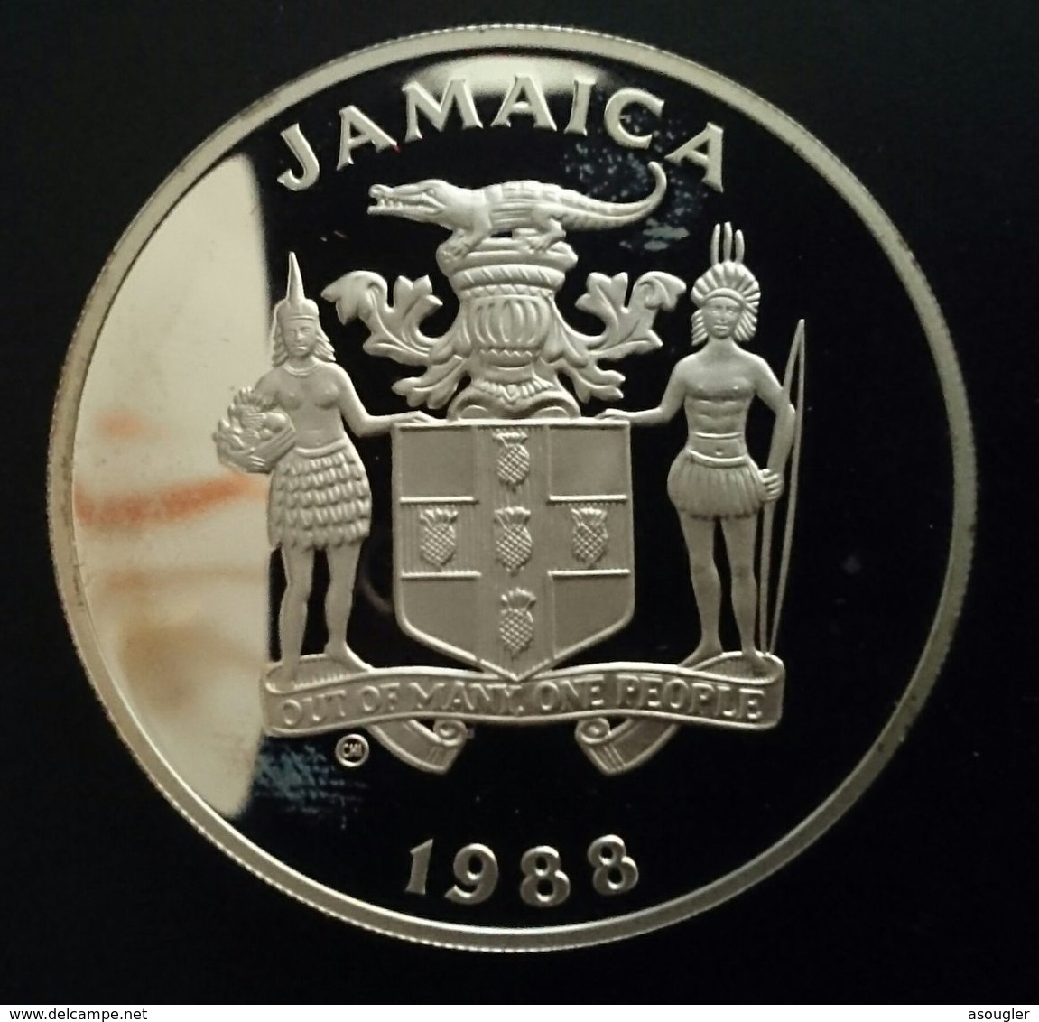 JAMAICA 25 DOLLARS 1988 SILVER PROOF "Summer Olympics Games " Free Shipping Via Registered Air Mail - Jamaique