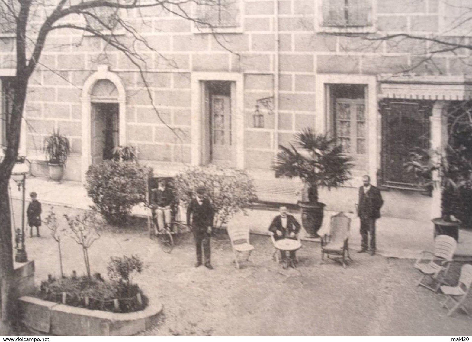 (34).JOLIE CARTE ANIMEE. LAMALOU LES BAINS.L'HOTEL DU MIDI.1906.CACHET De CONVOYAGE ST PONS A BEDARIEUX. - Lamalou Les Bains