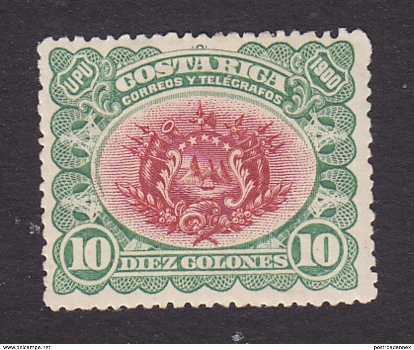 Costa Rica, Scott #54, Mint Hinged, Coat Of Arms, Issued 1901 - Costa Rica