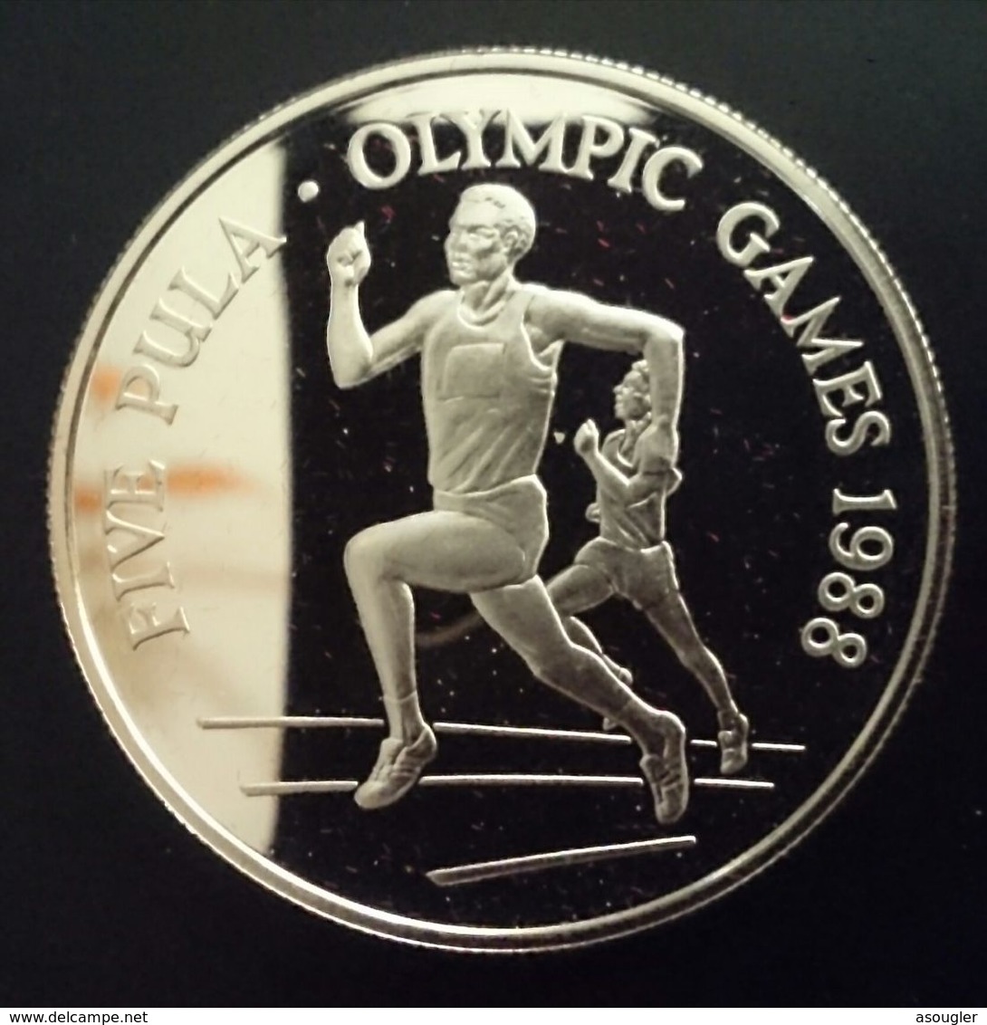 BOTSWANA 5 Pula 1988 SILVER PROOF "1988 Summer Olympics" Free Shipping Via Registered Air Mail - Botswana