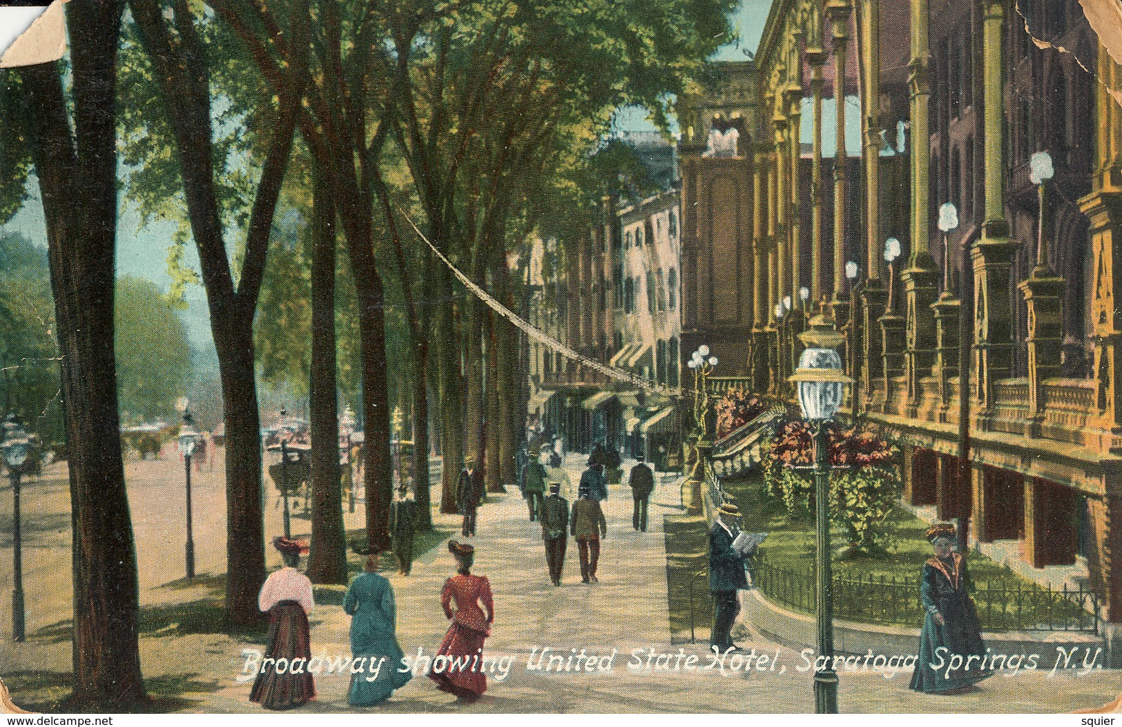 Saratoga Springs, Broadway Showing United State Hotel - Saratoga Springs