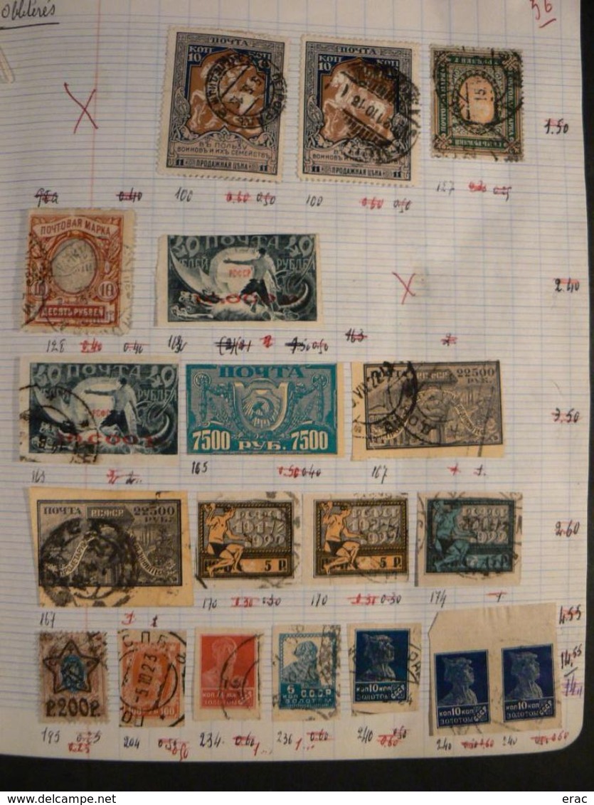 Russie - Timbres Anciens Oblitérés (et Quelques Neufs *) - Collections (without Album)