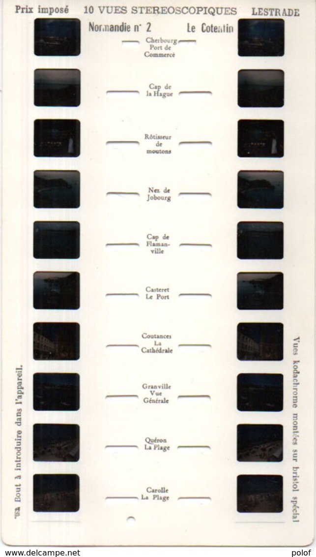 10 Vues Stéréoscopiques "LESTRADE" .NORMANDIE N° 2 LE COTENTIN   (102326) - Diapositives (slides)