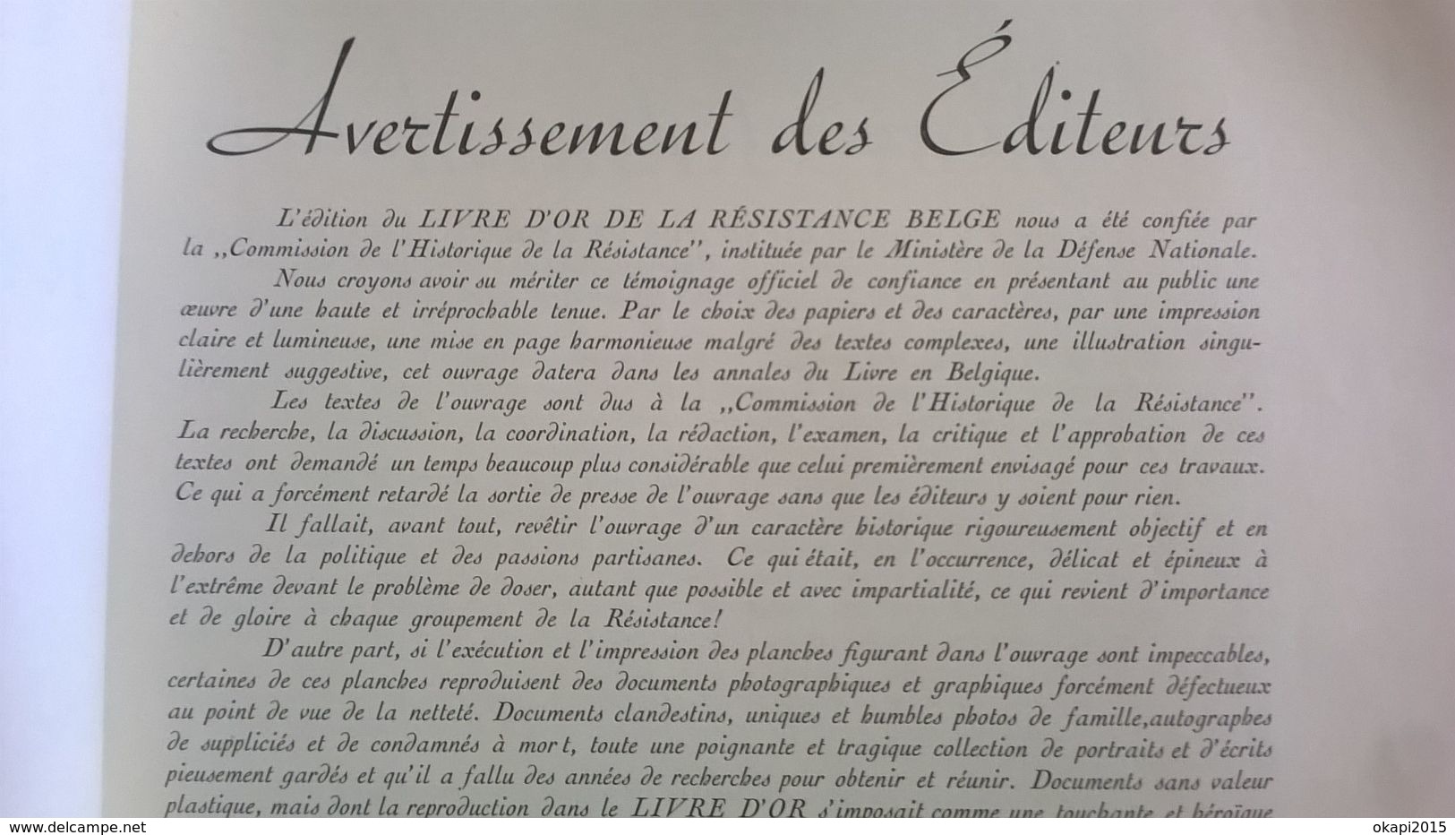 LIVRE D OR DE LA RÉSISTANCE BELGE GUERRE 1940 - 1945 MILITARIA BELGIQUE EDITIONS LECLERCQ ANNÉES 1940 - 1939-45