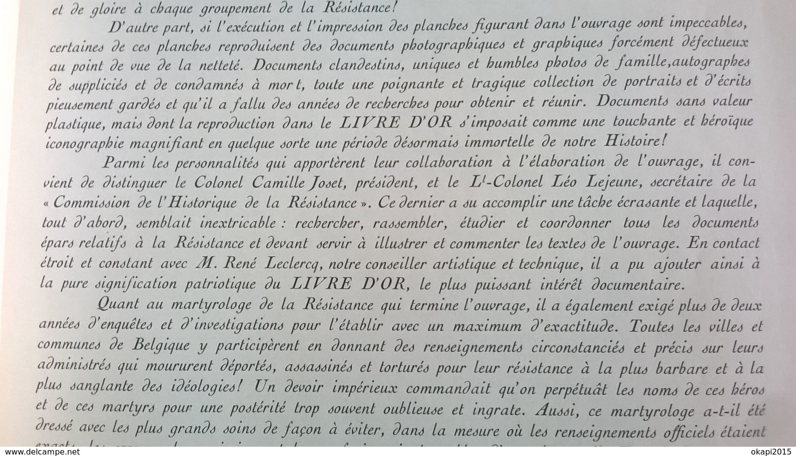 LIVRE D OR DE LA RÉSISTANCE BELGE GUERRE 1940 - 1945 MILITARIA BELGIQUE EDITIONS LECLERCQ ANNÉES 1940 - 1939-45