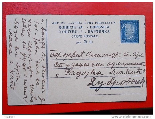 Kov 1111 - CARTE POSTALE, DOPISNICA, YUGOSLAVIA, - Covers & Documents