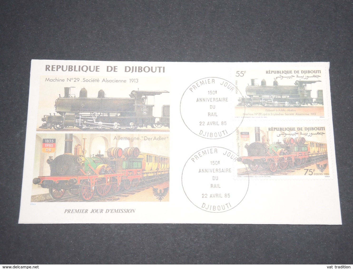 DJIBOUTI - Enveloppe FDC Sur Les Trains En 1985 - L 12940 - Djibouti (1977-...)