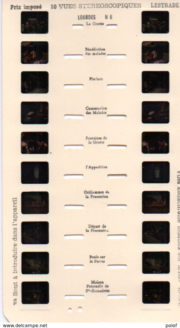 10 Vues Stéréoscopiques "LESTRADE" .LOURDES N° 6  (102330) - Diapositives