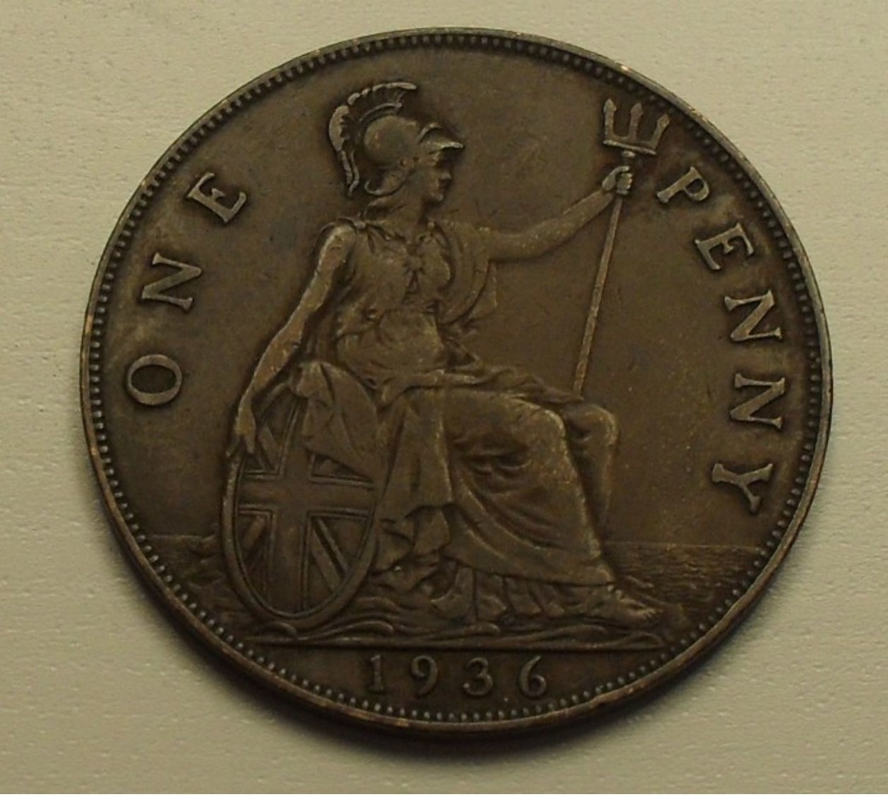 1936 - Grande Bretagne - Great Britain - ONE PENNY, GEORGE V, Smaller Head, KM 838 - D. 1 Penny