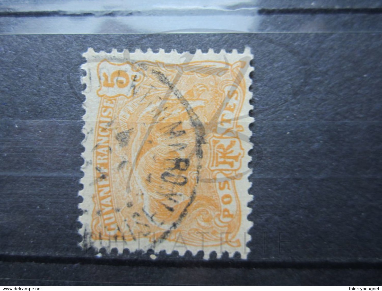 VEND BEAU TIMBRE DE GUYANE N° 75 , OBLITERATION " ST-LAURENT DU MARONI " !!! - Used Stamps