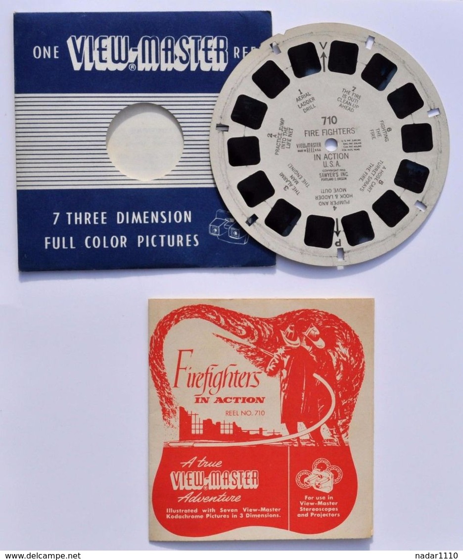 VIEW-MASTER : Fire Fighters In Action - U.S.A. 1953 / Pompier - RARE ! - Stereoscoopen