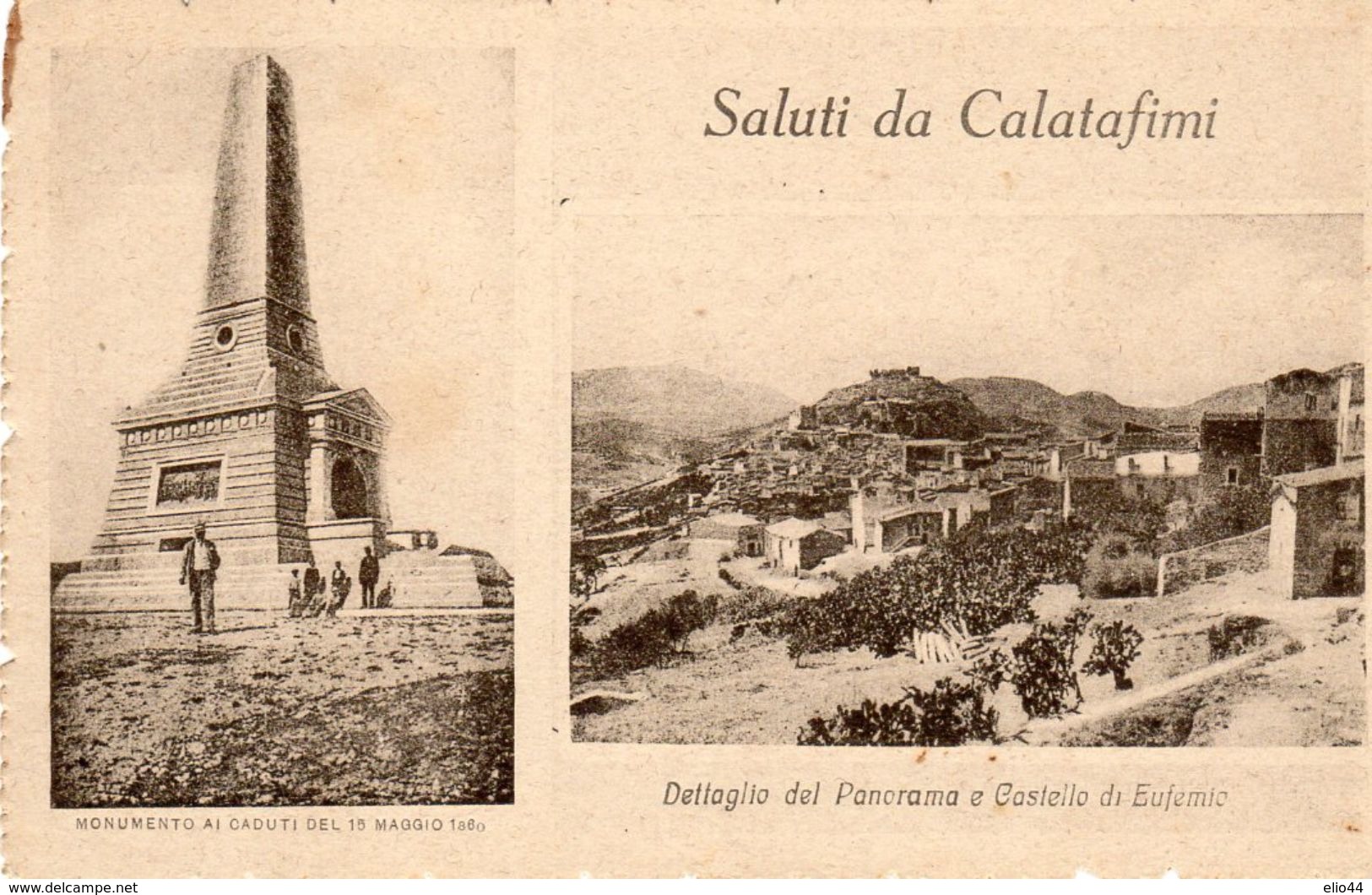 Trapani - Calatafimi - Monumento Ai Caduti Dei Mille E Dettaglio Del Panorama E Castello Di Eufemio - - Trapani