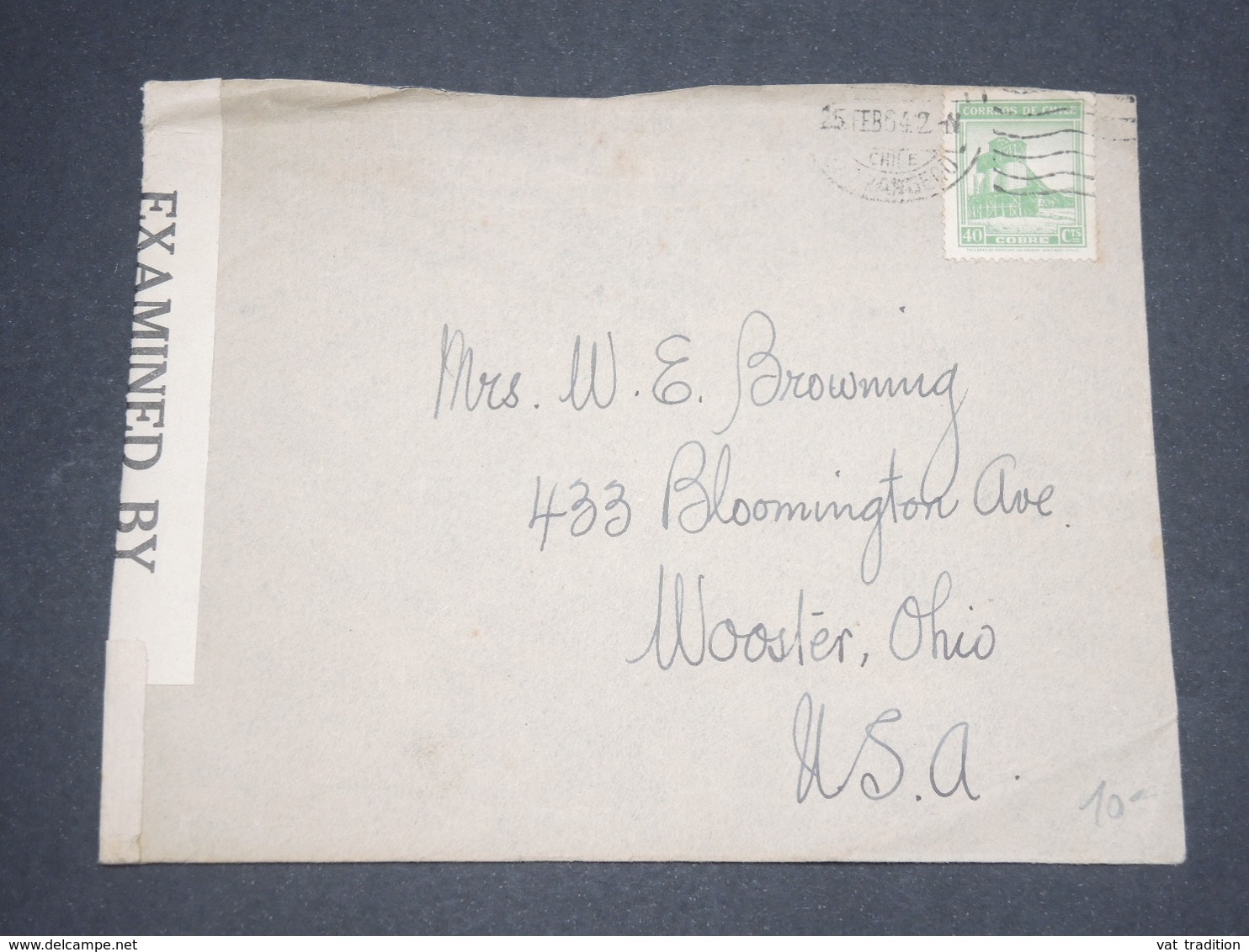 CHILI - Enveloppe Pour Les Etats Unis En 1942 Avec Contrôle Postal - L 12960 - Chili