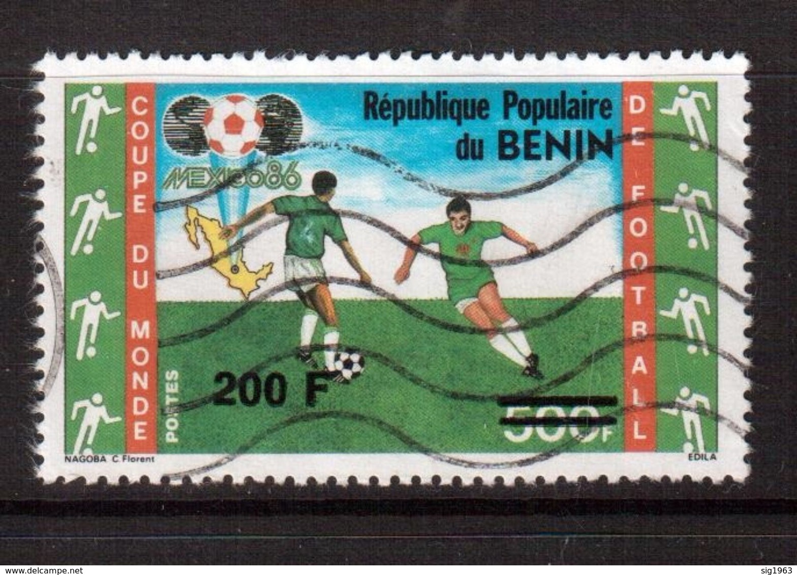 Benin-1995,(Mi.657),Football, Soccer, Fussball,calcio,Used, R - 1986 – Messico