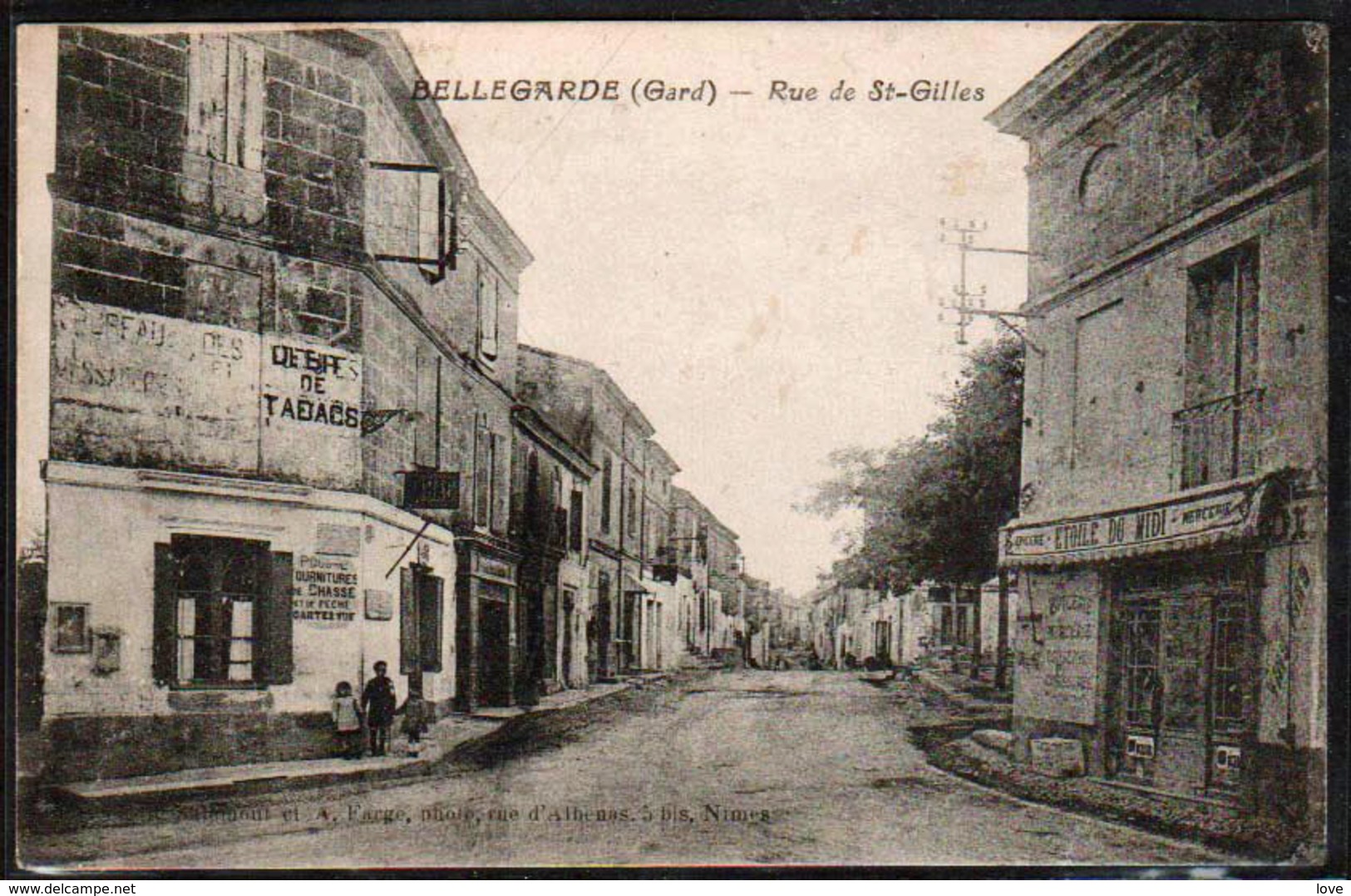 BELLEGARDE: Animation Enfantines  Rue De St. Gilles. Carte Obl En 1927, Verso Blanc. - Bellegarde