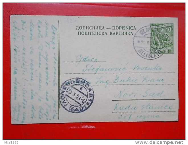 Kov 1116 - CARTE POSTALE, DOPISNICA, YUGOSLAVIA, DELIBLATO - NOVI SAD - Covers & Documents