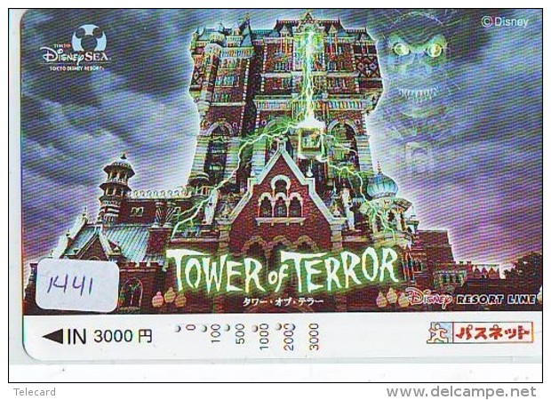 Carte Prépayée Japon  (1441)  DISNEY * DISNEY SEA Resort Line - TOWER OF TERROR   *  CINEMA  * JAPAN PREPAID CARD - Disney