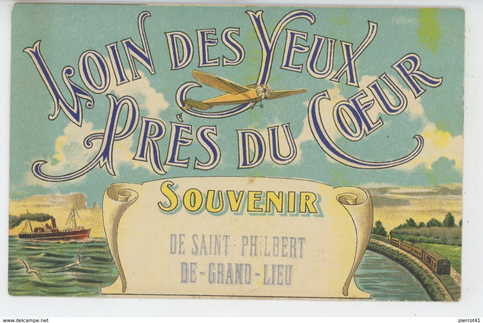 SAINT PHILBERT DE GRAND LIEU - Jolie Carte Fantaisie "Loin Des Yeux,près Du Coeur -Souvenir De ST PHILBERT DE GRAND LIEU - Saint-Philbert-de-Grand-Lieu