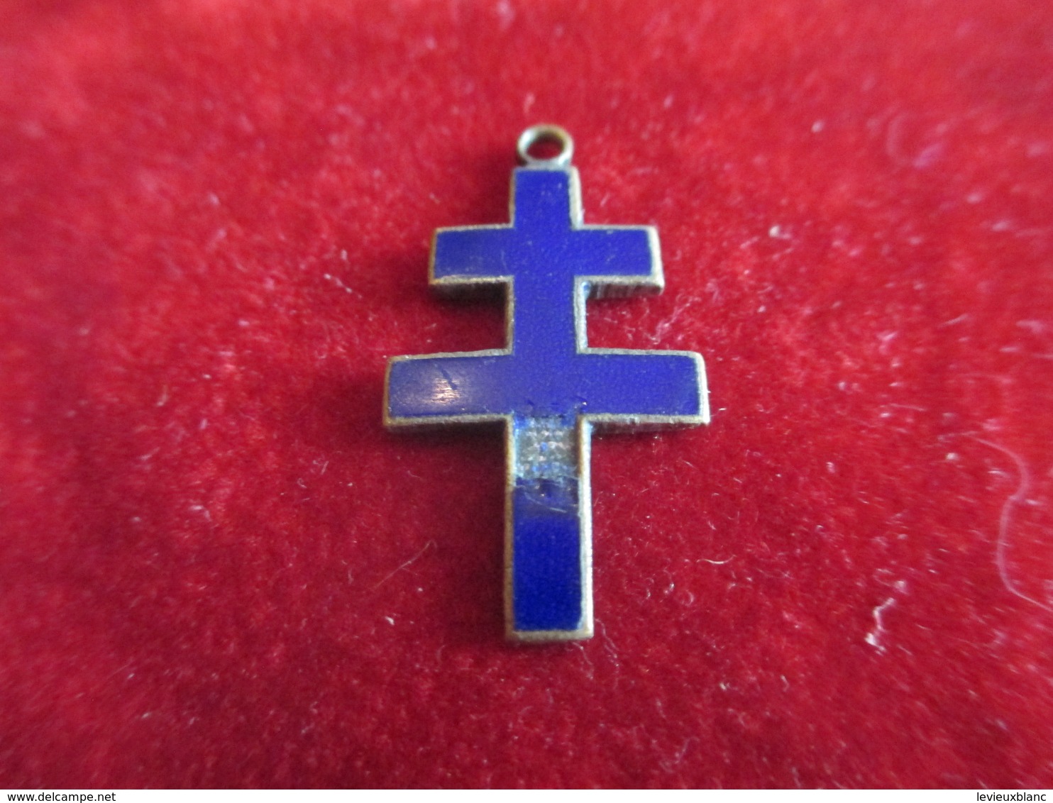Pendentif Religieux  /Bronze Cloisonné émaillé Bleu/Début XXéme Siécle       CAN744 - Godsdienst & Esoterisme