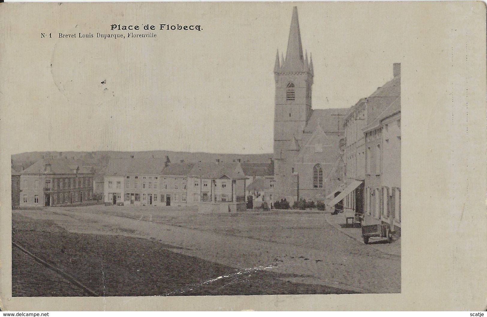 Place De Flobecq  (licht Kreukje)  -   1908  Naar  Kortrijk - Flobecq - Vloesberg