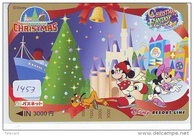 Carte Prépayée Japon  (1453)  DISNEY * RESORT LINE * CHRISTMAS FANTASY  * JAPAN PREPAID CARD * - Disney