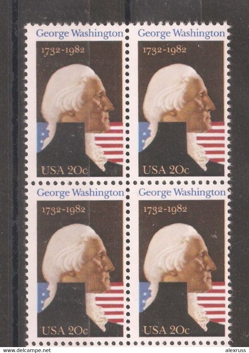 USA 1982,George Washington, 20c Block Of 4, Scott # 1952, VF MNH** - George Washington