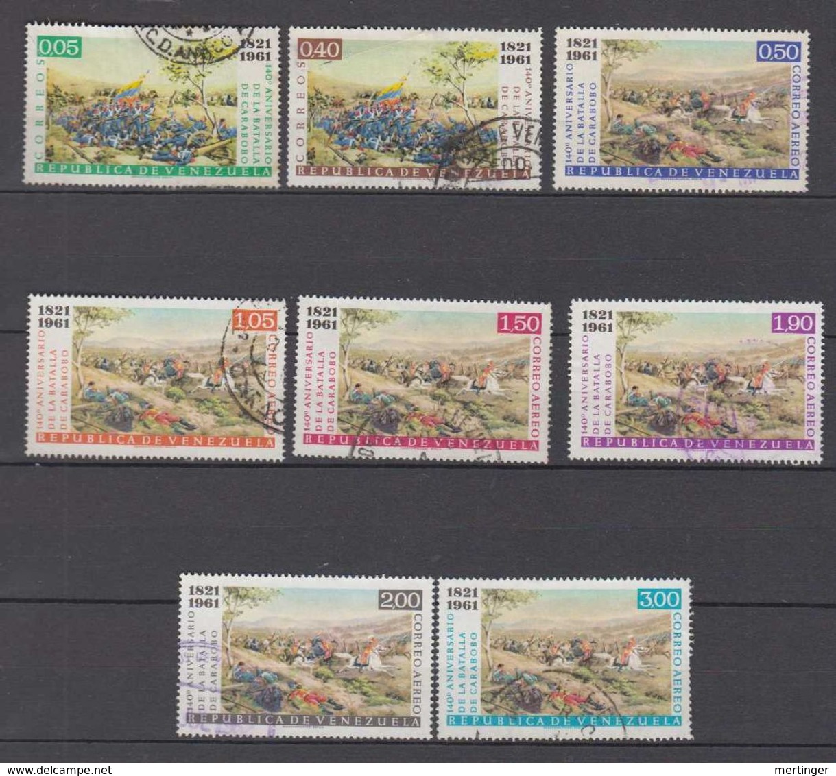 Venezuela Mi# 1423-30 Used Carabobo Battle 1961 - Venezuela