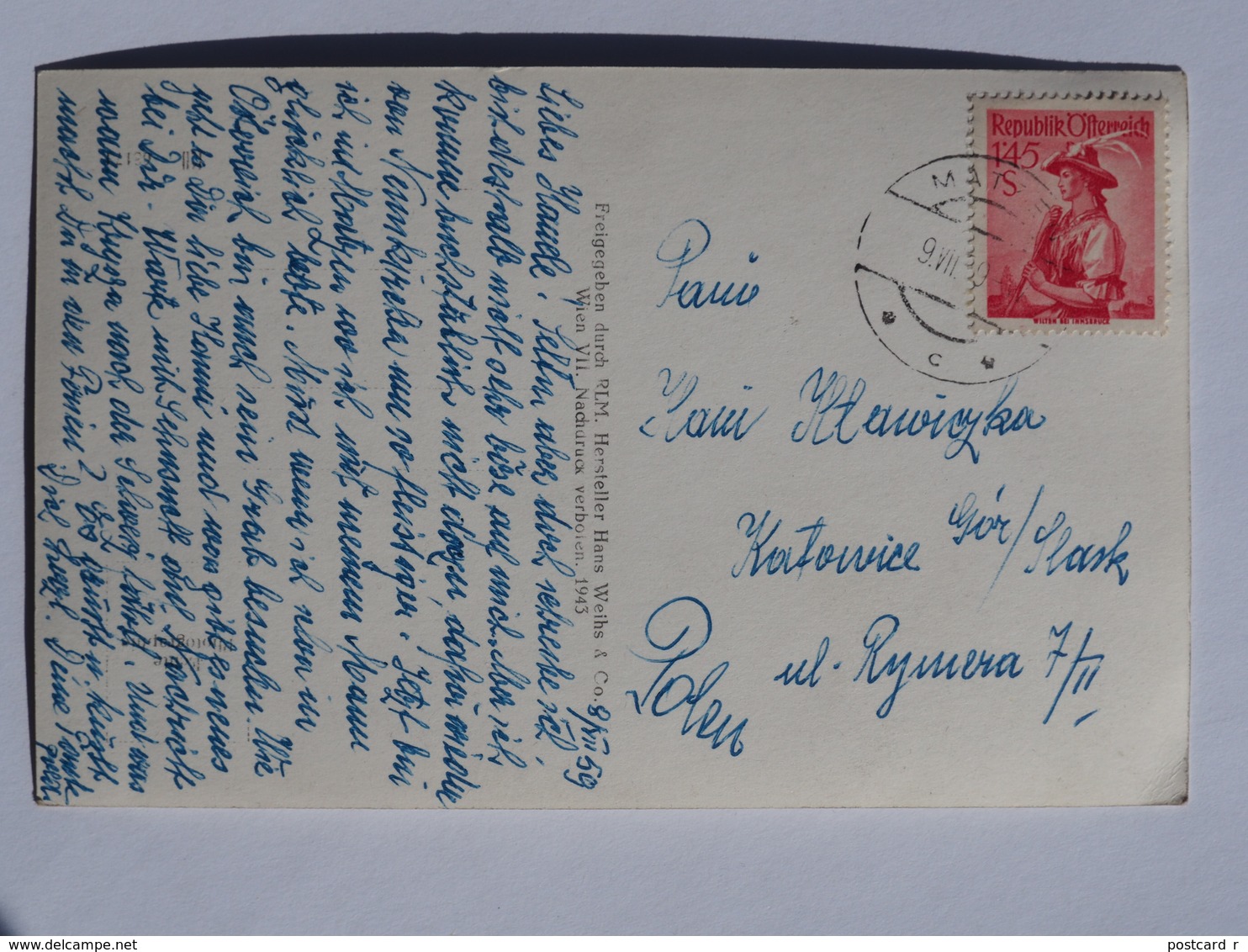 Austria Fliegeraufnahme Matzen  Stamp 1959 A 168 - Maissau